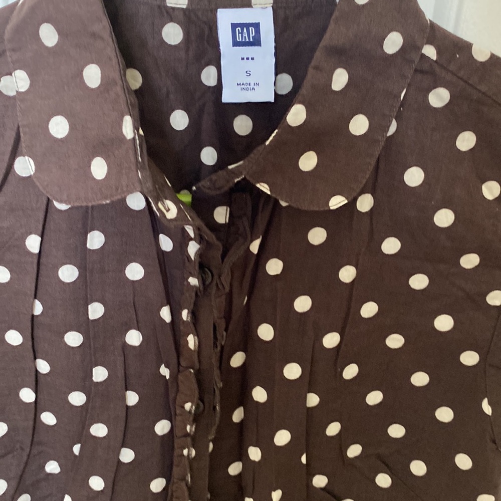 Gap Factory Polka Dot Blouse Button Down Shirt - Picture 3 of 7